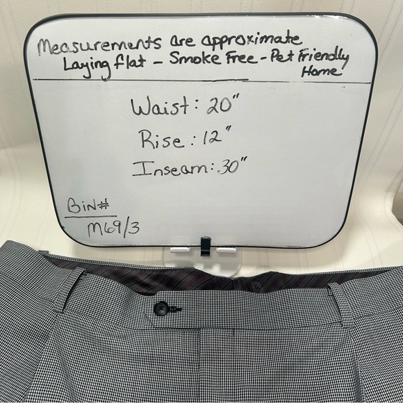 Sean John Fine Tailored Black and White Small Checked Pleated Trousers 40Wx30L - Picture 14 of 14